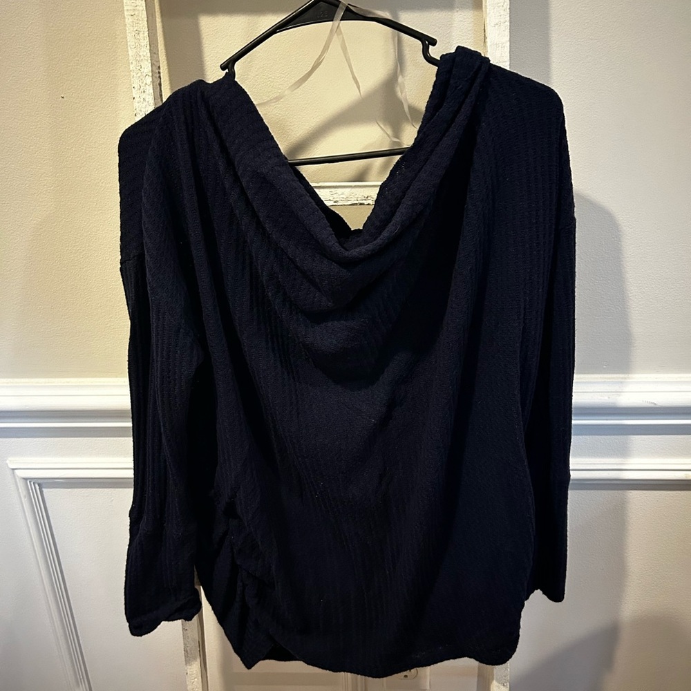 Navy Off Shoulder Sweater